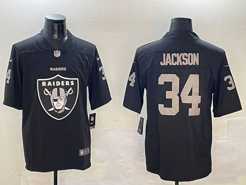 Men Oakland Raiders 34 Jackson Black 2024 Nike Limited NFL Jersey style 0115